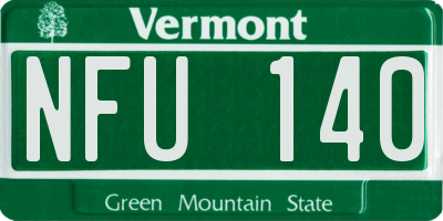 VT license plate NFU140