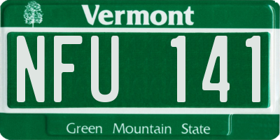 VT license plate NFU141