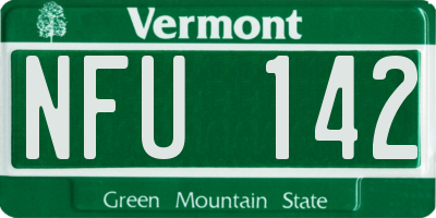 VT license plate NFU142
