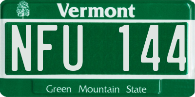VT license plate NFU144