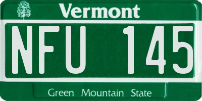 VT license plate NFU145