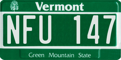 VT license plate NFU147
