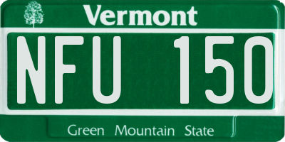 VT license plate NFU150