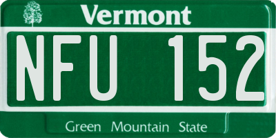 VT license plate NFU152
