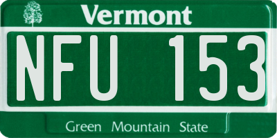 VT license plate NFU153