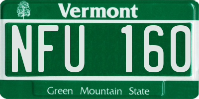 VT license plate NFU160