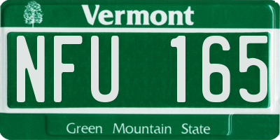 VT license plate NFU165