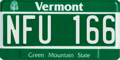 VT license plate NFU166
