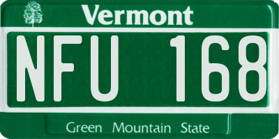 VT license plate NFU168