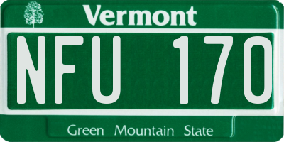 VT license plate NFU170