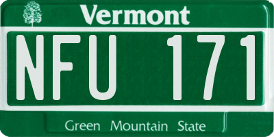 VT license plate NFU171