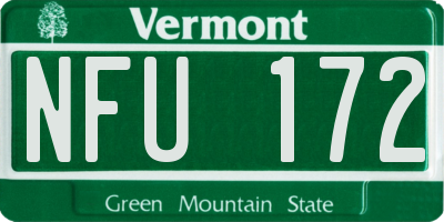 VT license plate NFU172