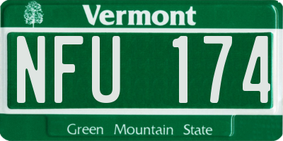 VT license plate NFU174