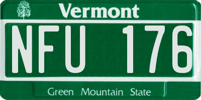 VT license plate NFU176
