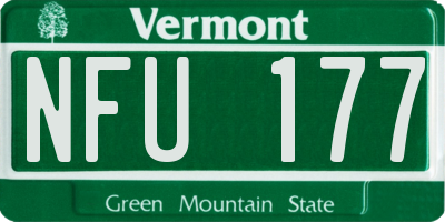 VT license plate NFU177