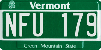 VT license plate NFU179