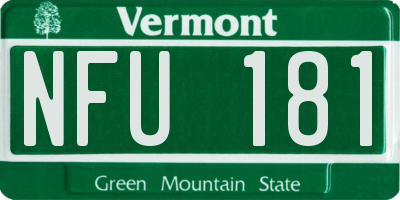 VT license plate NFU181