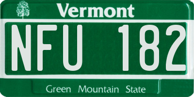 VT license plate NFU182