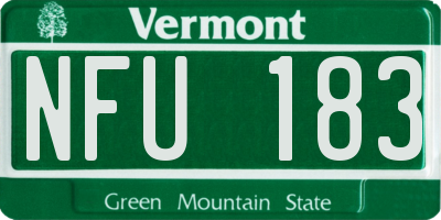 VT license plate NFU183