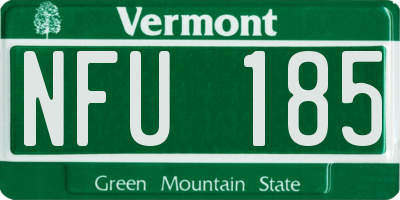 VT license plate NFU185