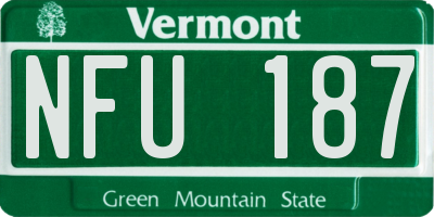 VT license plate NFU187