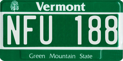 VT license plate NFU188