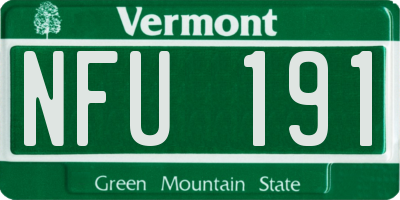VT license plate NFU191