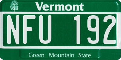 VT license plate NFU192