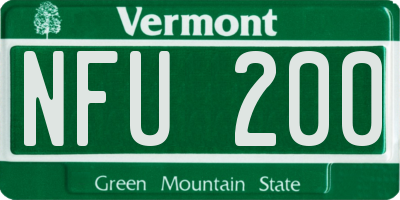 VT license plate NFU200