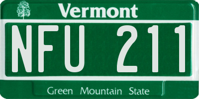 VT license plate NFU211