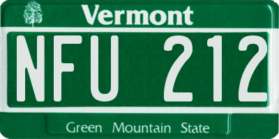 VT license plate NFU212