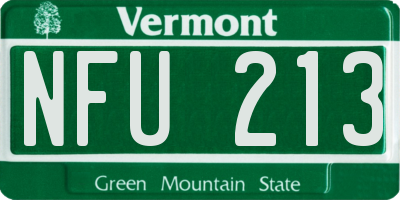 VT license plate NFU213