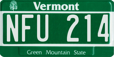 VT license plate NFU214