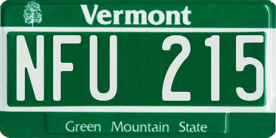 VT license plate NFU215