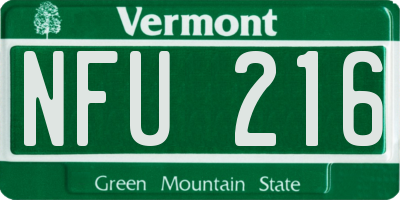 VT license plate NFU216