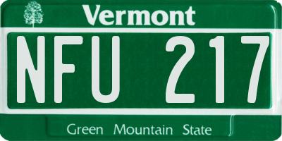 VT license plate NFU217