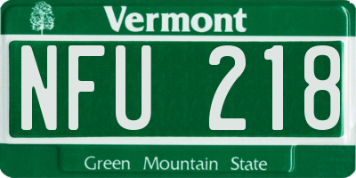 VT license plate NFU218