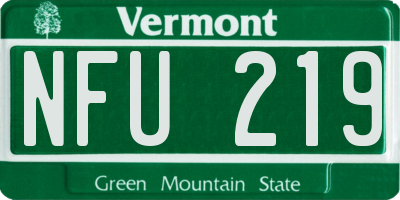 VT license plate NFU219