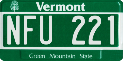 VT license plate NFU221