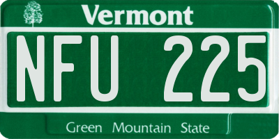 VT license plate NFU225