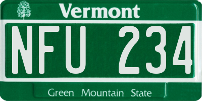 VT license plate NFU234