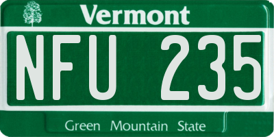 VT license plate NFU235