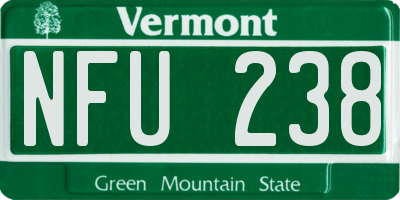 VT license plate NFU238