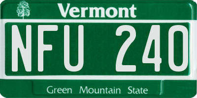 VT license plate NFU240