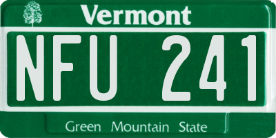 VT license plate NFU241