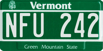 VT license plate NFU242