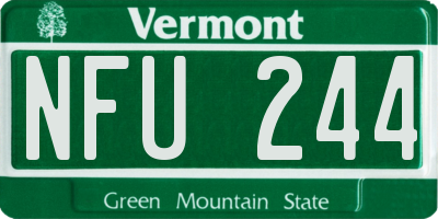 VT license plate NFU244