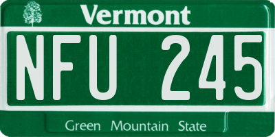 VT license plate NFU245