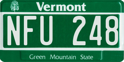 VT license plate NFU248