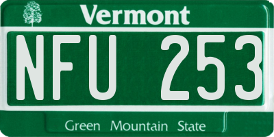 VT license plate NFU253